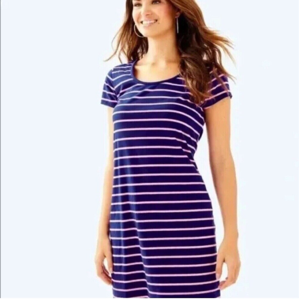 Lilly Pulitzer Royal Blue and Pink Striped Mini Dress
